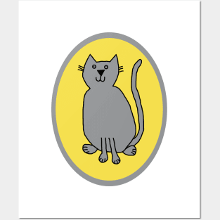 Ultimate Gray Cat on Illuminating Oval Posters and Art